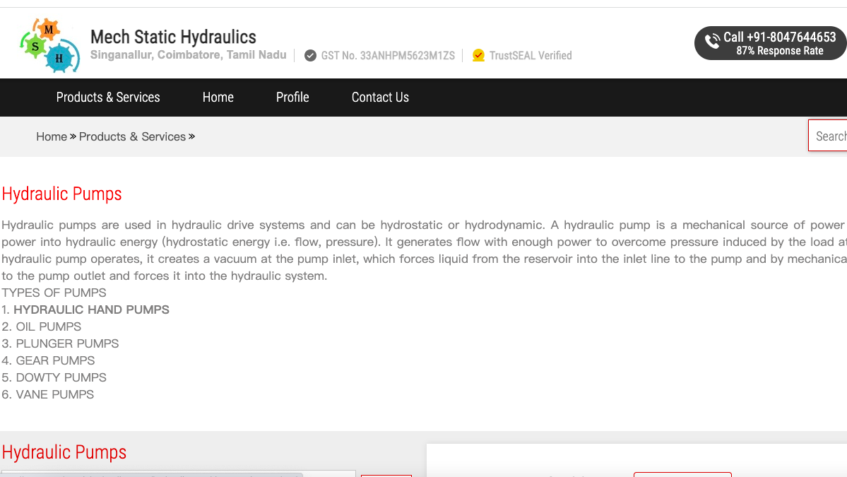 Hydraulic Pump Manufacturers in Coimbatore Heash Valve & Pump